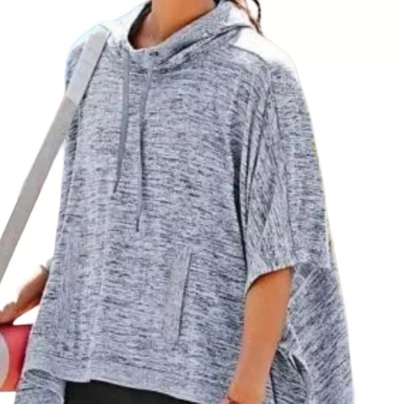 Athleta | Women's Blissful Hooded Poncho, Heather Grey | Size M - Picture 2 of 7